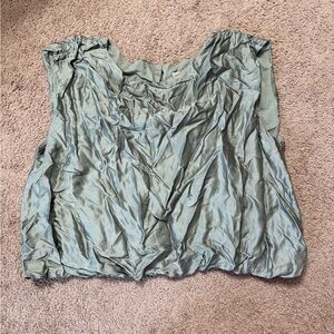 Anthropologie Green Sleeveless Blouse